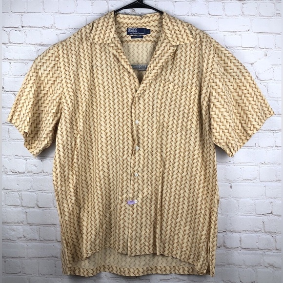 Vtg Polo Ralph Lauren Men's Short Sleeve Rayon Hawaiian Camp Shirt Size … - Picture 1 of 5